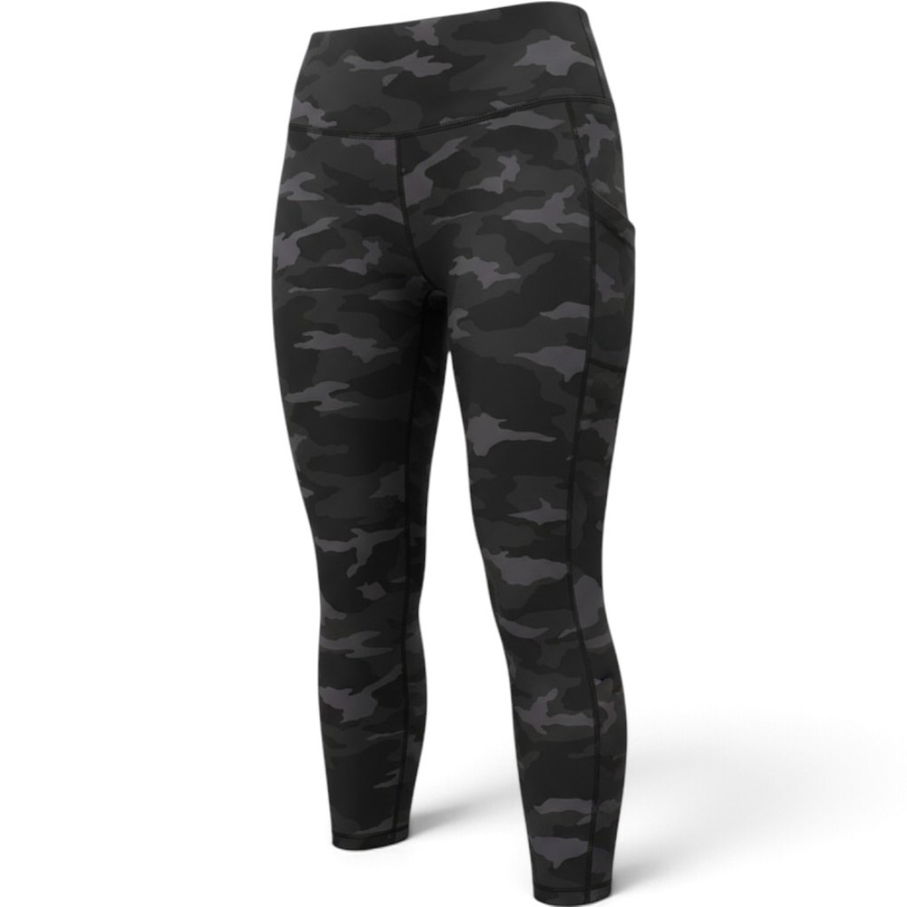 Athleta Ultimate Camo 7/8 Tight Black Charcoal Camouflage Leggings 1X Pockets
